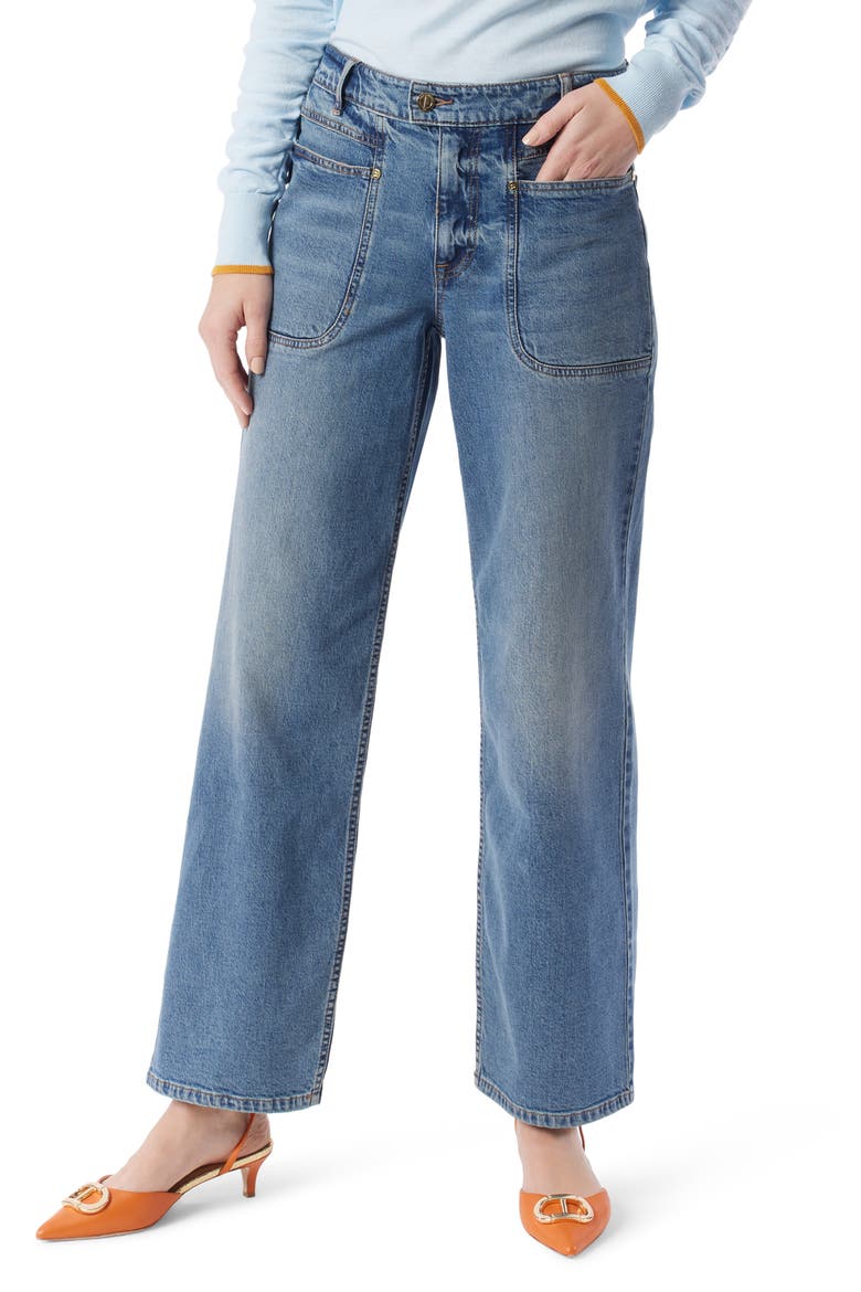 Astrid Straight Leg Utility Jeans, Main, color, BLUE BEAM