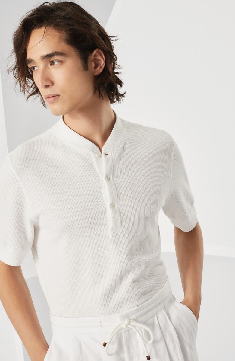 Brunello Cucinelli Henley collar T-shirt, Alternate, color, 