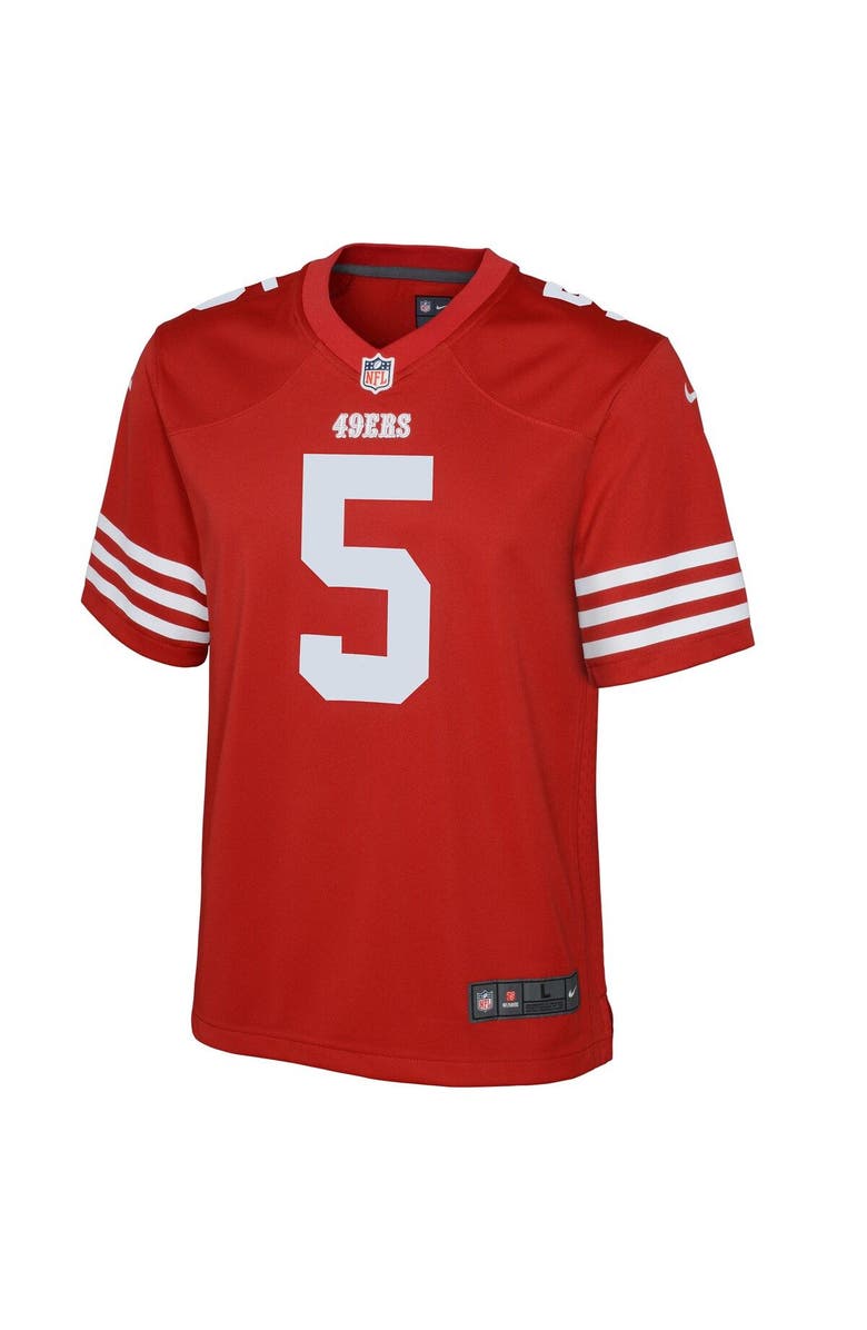 Nike Youth Nike Trey Lance Scarlet San Francisco 49ers Game Jersey, Alternate, color, 