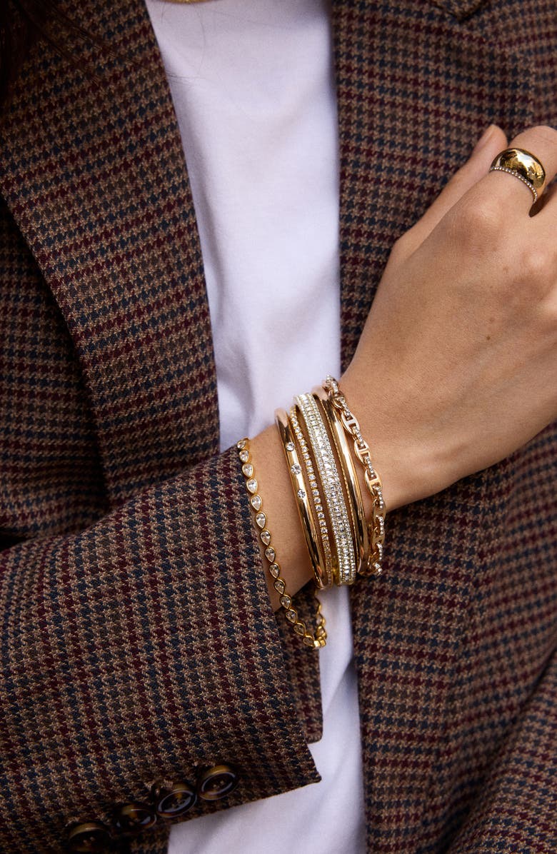 BaubleBar Helena Crystal Bangle, Alternate, color, Clear