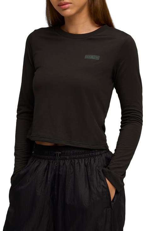 x Rosé Slim Fit Long Sleeve Crop T-Shirt