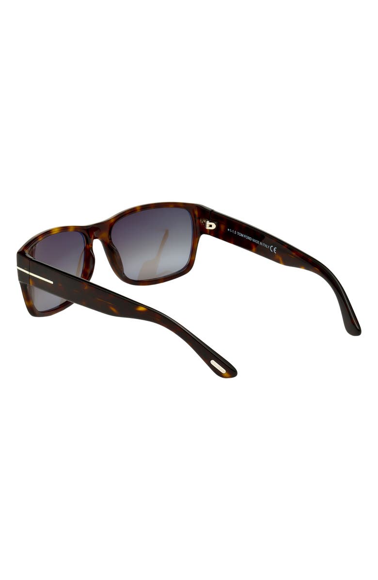 TOM FORD 56mm Square Sunglasses, Alternate, color, Havana/ Green