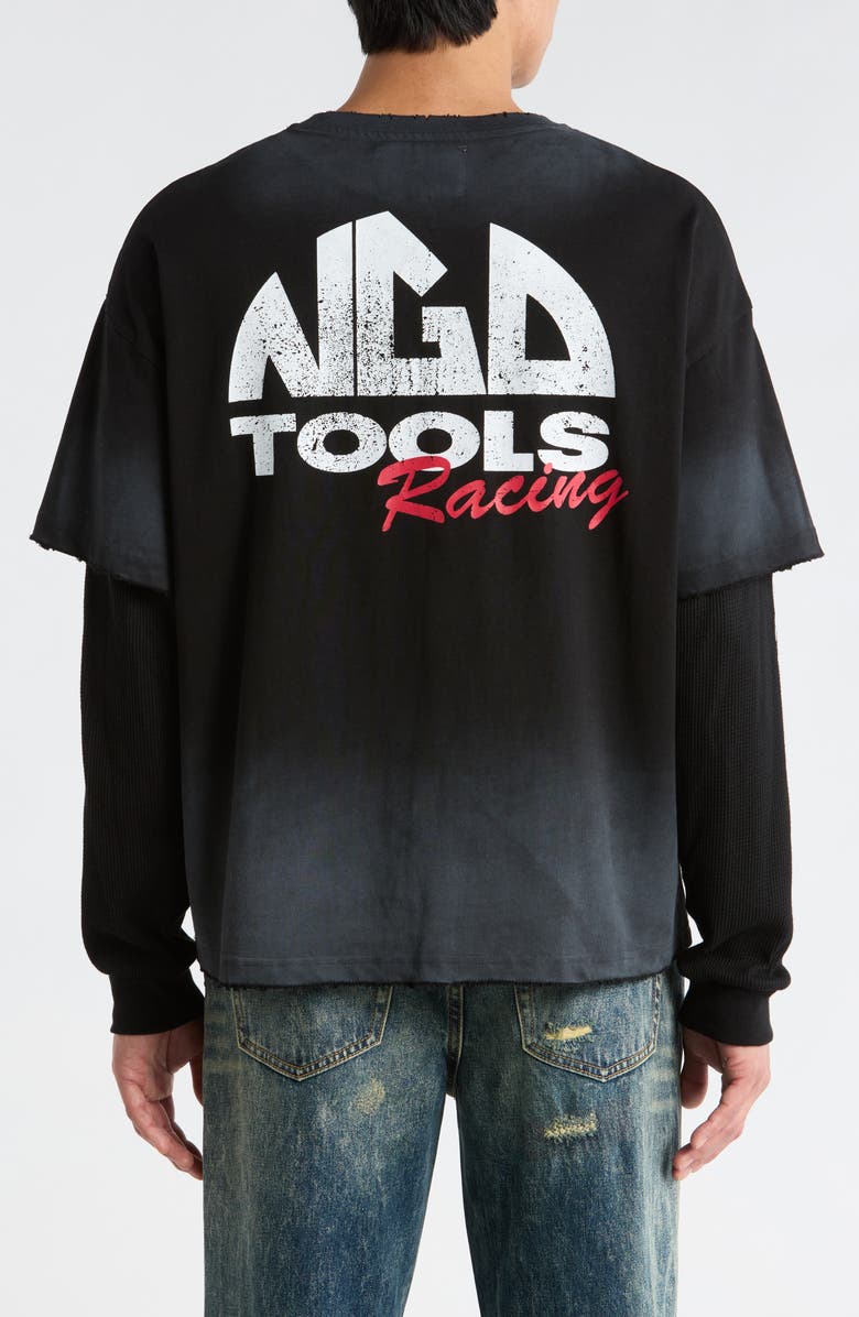 Nothing Grows Overnight Tools Thermal Layer T-Shirt, Alternate, color, Black