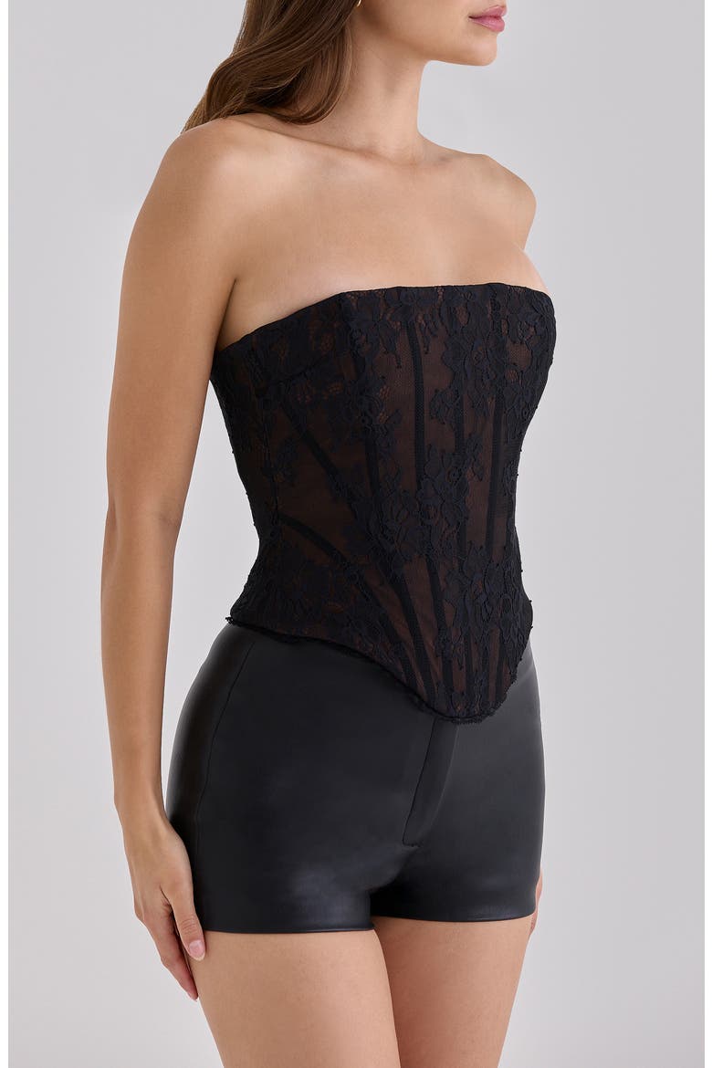 Mira Strapless Lace Top, Alternate, color, BLACK