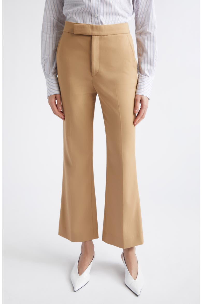 High Waist Organic Cotton Flare Pants, Main, color, HONEY