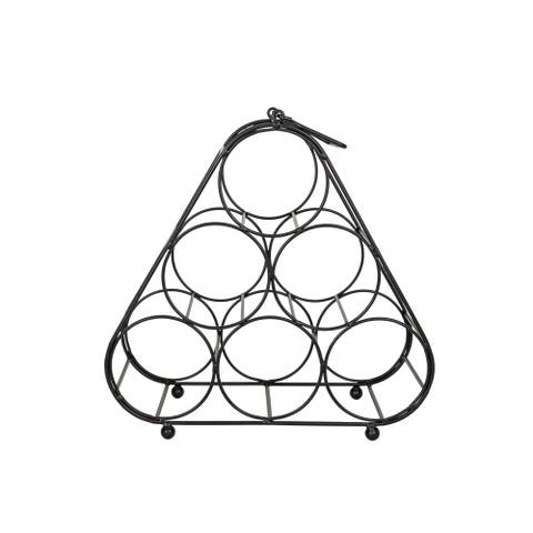 Six Bottle Wine Holder Black Metal