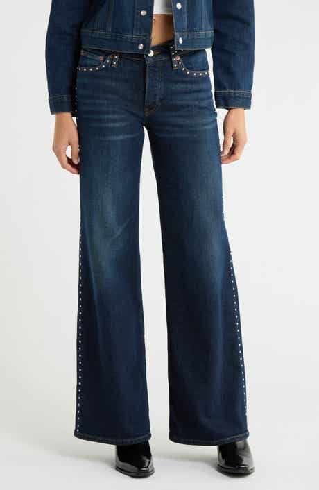 Re/Done Studded Wide Leg Jeans