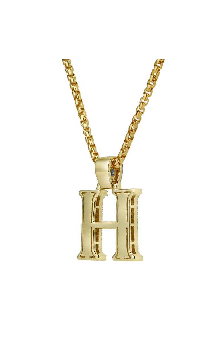 LuvMyJewelry H Initial Diamond Pendant 10K Yellow Gold - 0.95 Carats, Alternate, color, 10K Yellow Gold