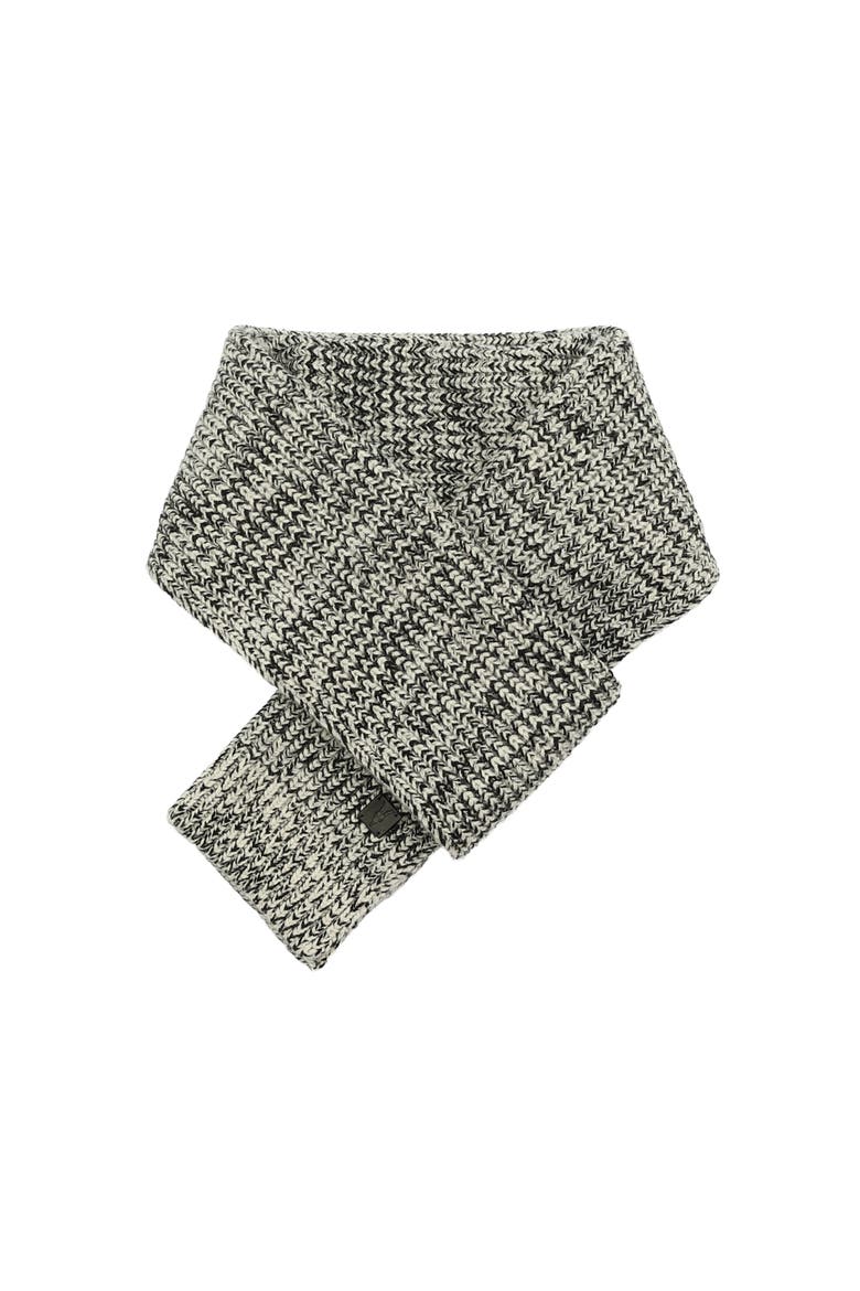 Marled Wool Scarf, Alternate, color, CHALK/ BLACK