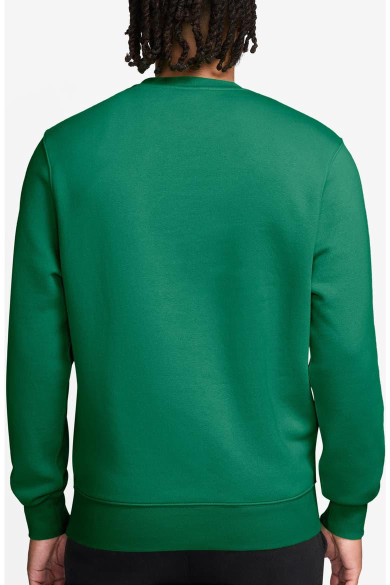 Club Brushed Fleece Crewneck Sweatshirt, Alternate, color, MALACHITE/ WHITE