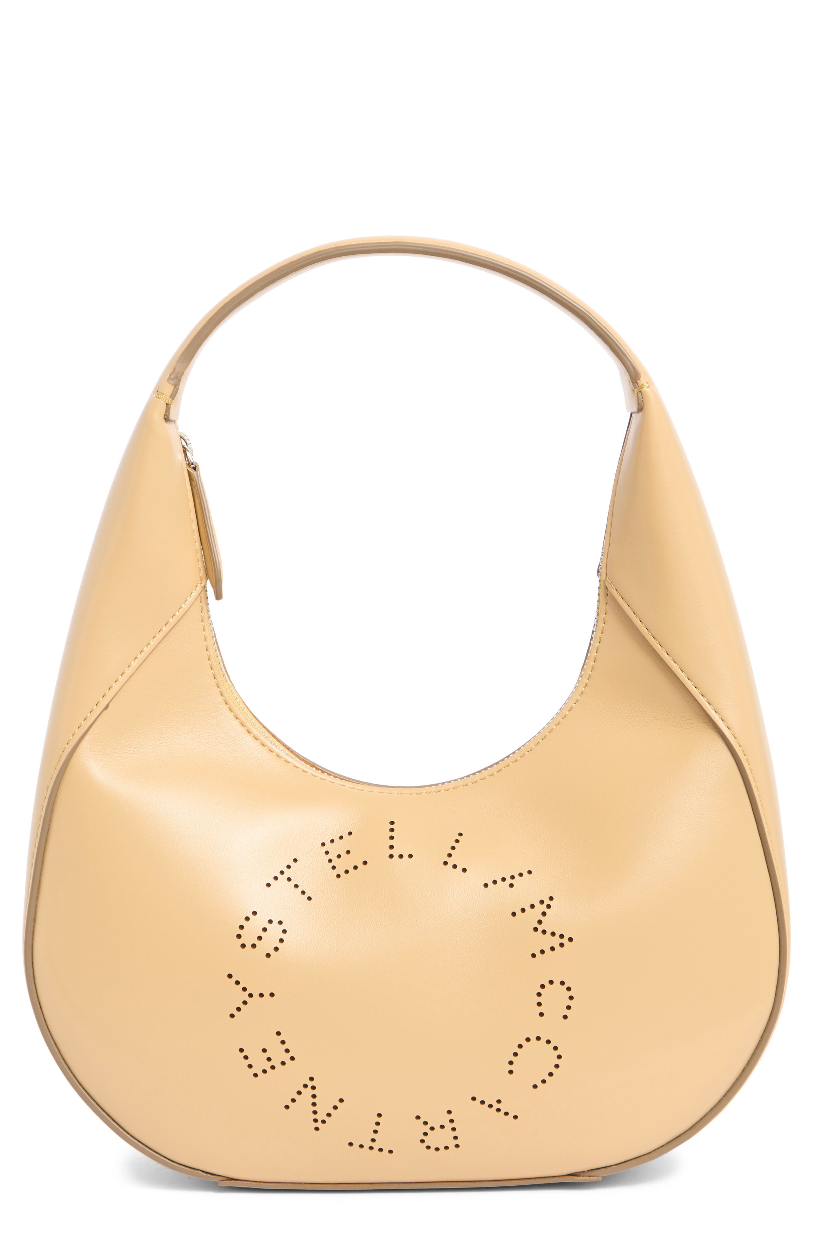 Stella McCartney Logo Line Faux Leather Hobo Bag, Main, color, 