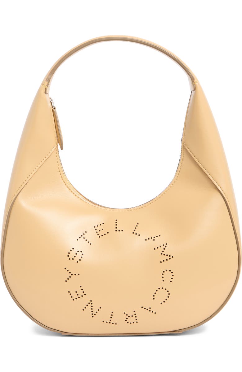 Stella McCartney Logo Line Faux Leather Hobo Bag, Main, color,
