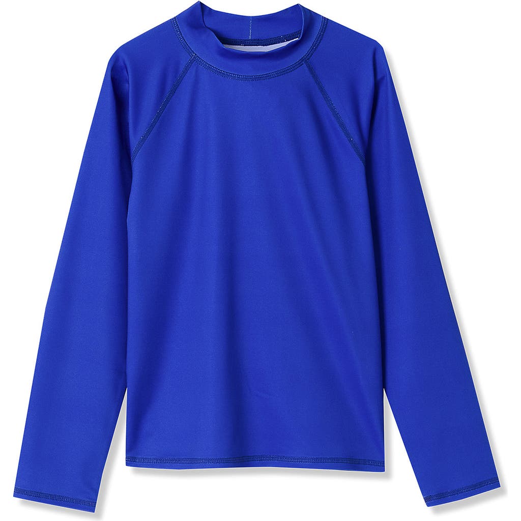 LANDS' END LANDS' END GIRLS SLIM LONG SLEEVE MOCK NECK UPF 50 SWIM RASH GUARD