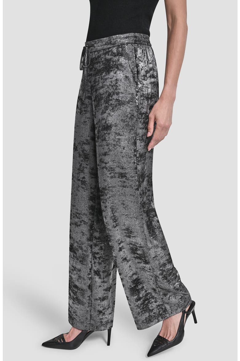 Wide Leg Liquid Velvet Pants, Alternate, color, SILVER