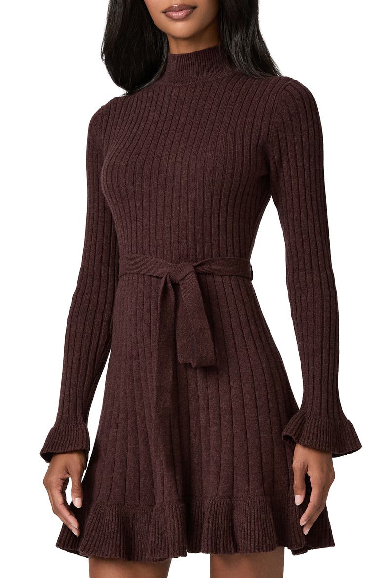 Sandria Wool & Cotton Blend Sweater Dress, Alternate, color, PORT
