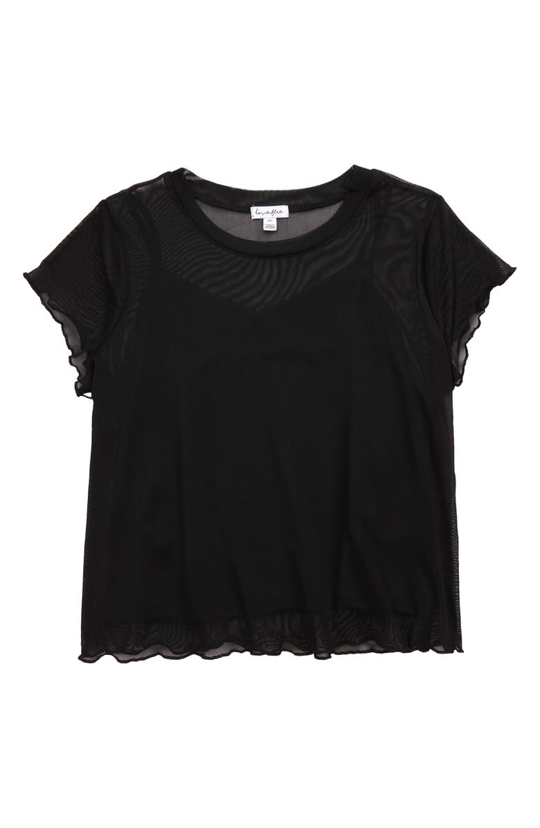 Love, Fire Mesh Overlay T-Shirt, Main, color, 