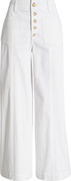 Wit & Wisdom 'Ab'Solution Skyrise High Waist Exposed Button Fly Wide Leg Pants
