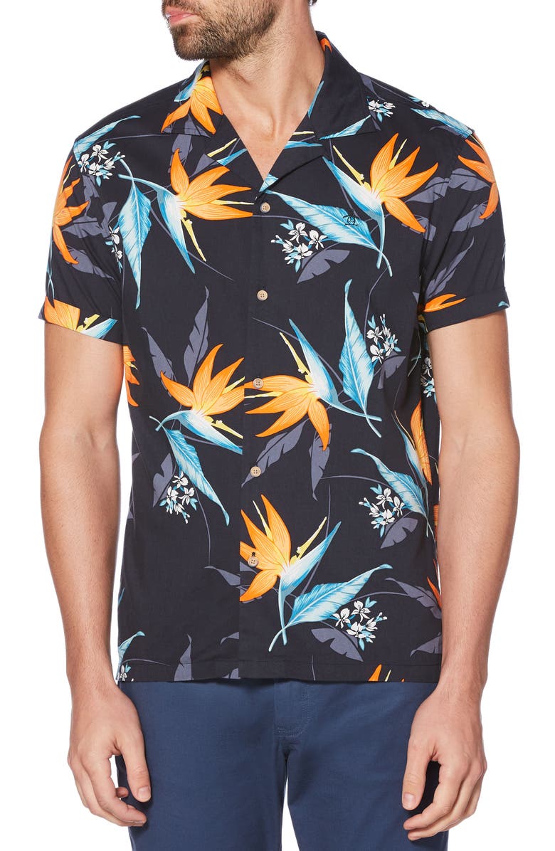 Original Penguin Tropical Floral Shirt, Main, color, 