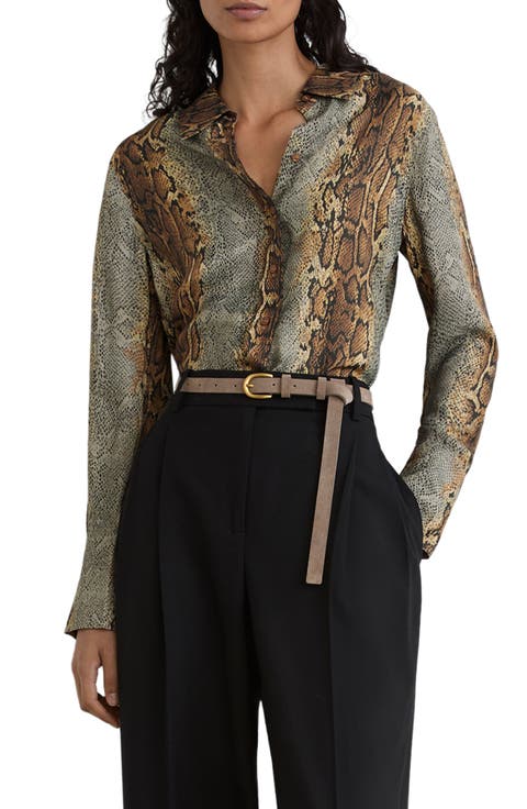 Lyla Snakeskin Print Long Sleeve Shirt