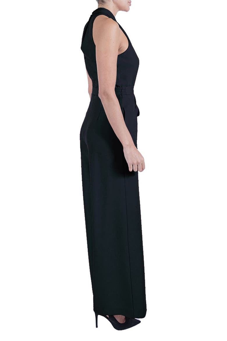 Tie Waist Wide Leg Jumpsuit, Alternate, color, NAVY