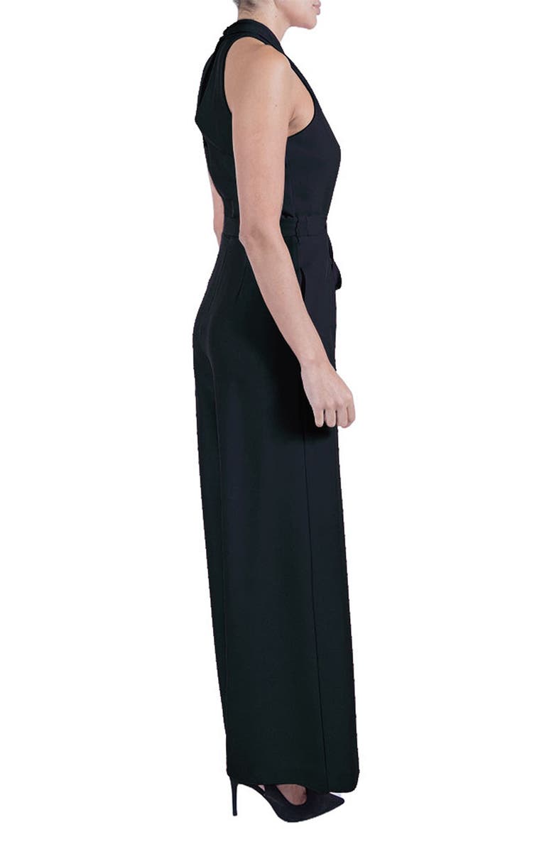 Julia Jordan Tie Waist Wide Leg Jumpsuit, Alternate, color, Navy