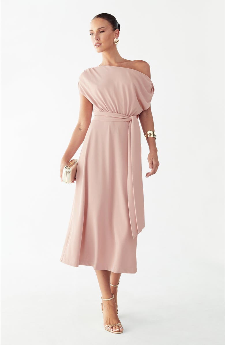 WILLA Eva Midi Dress, Alternate, color, Blush