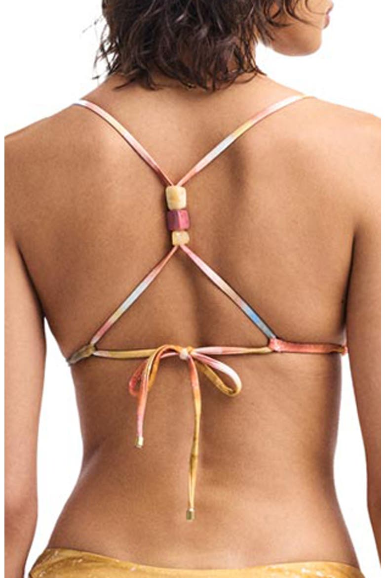 Terra Beaded Triangle Bikini Top, Alternate, color, TERRA FORMS
