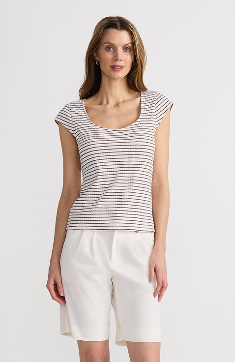 Pointelle Cap Sleeve Top