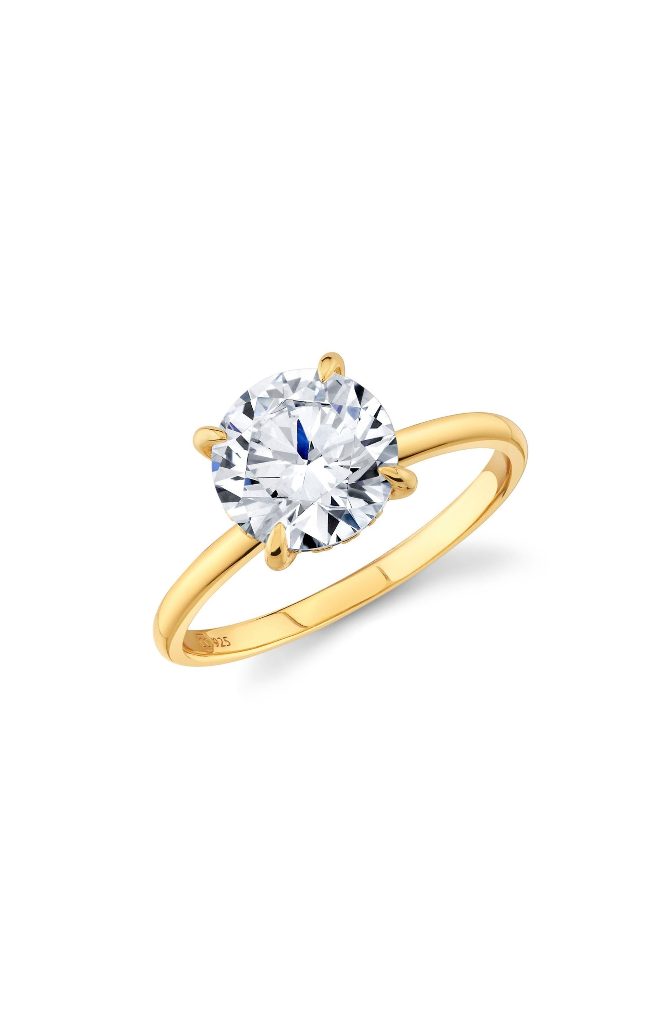 selected 18KT YELLOW GOLD / CLEAR STONE