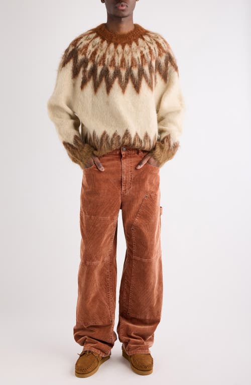 Isabel Marant Nicholas Oversize Fair Isle Mohair Blend Crewneck Sweater In Multi