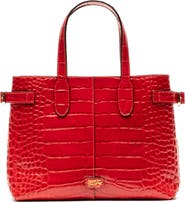 Frances Valentine Amalie Croc Embossed Leather Shoulder Bag