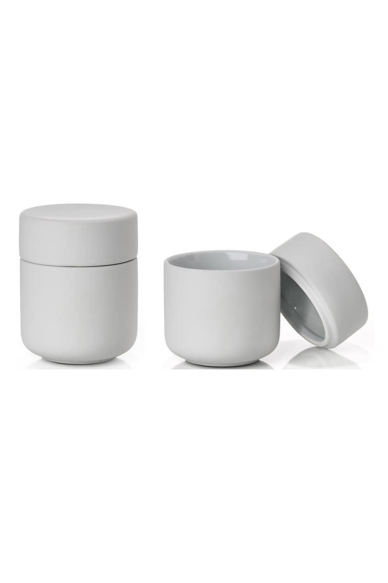 Ume Set of 2 Ceramic Jars, Alternate, color, SOFT GREY
