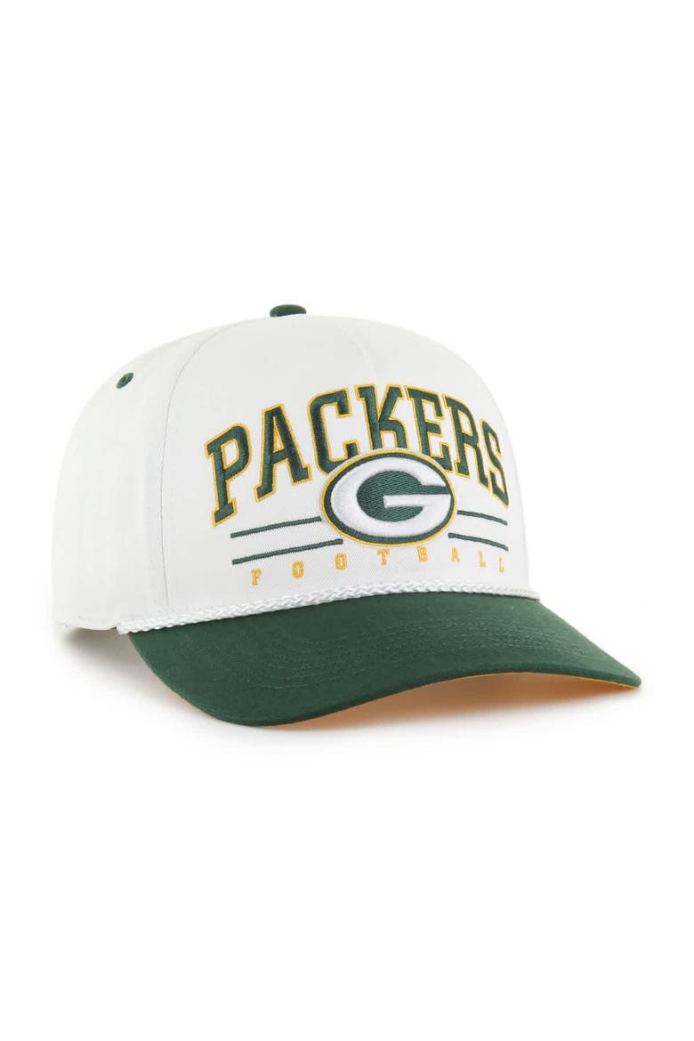 Men's '47 White/Green Green Bay Packers Roscoe Two-Toned Hitch Adjustable Hat, Alternate, color, White