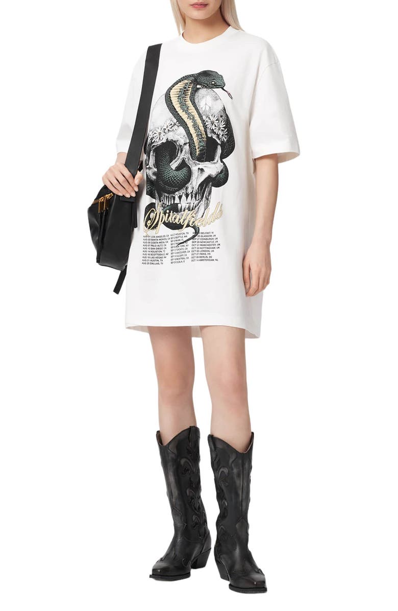 AllSaints Snakehead Graphic T-Shirt Dress, Alternate, color, 