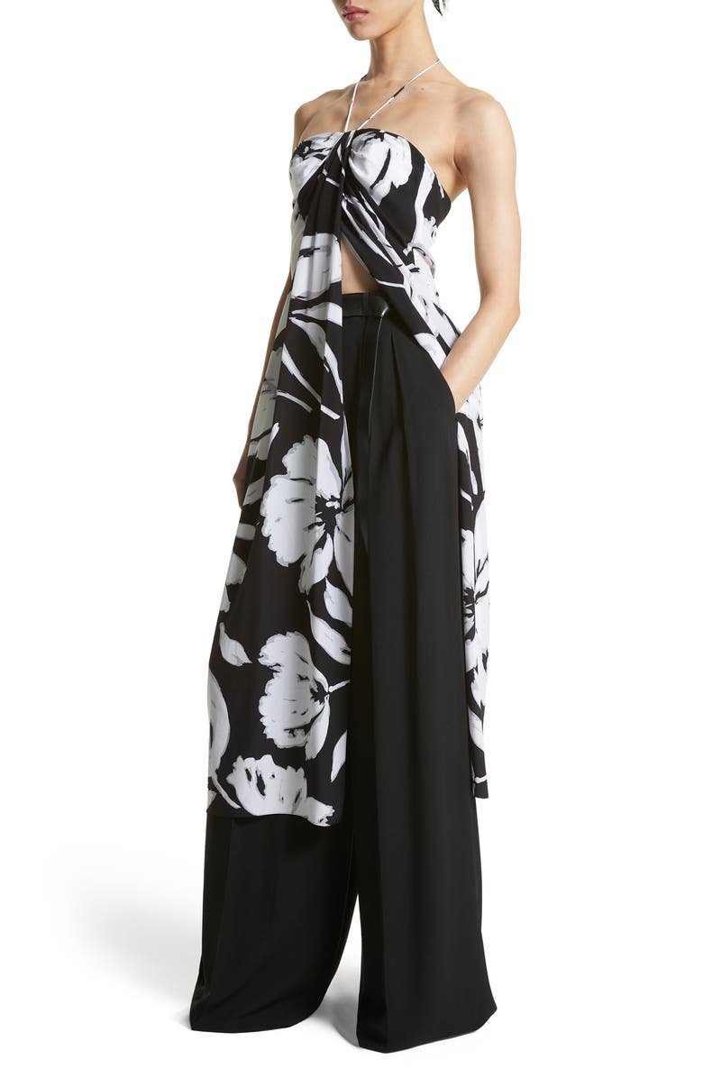 Michael Kors Collection Brushstroke Print Silk Crepe de Chine Dress, Main, color, 