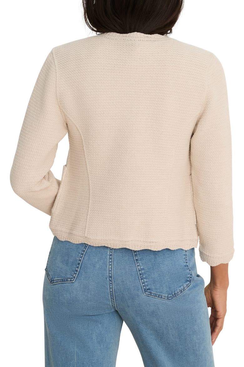 Scallop Trim Mixed Media Jacket, Alternate, color, MACADAMIA