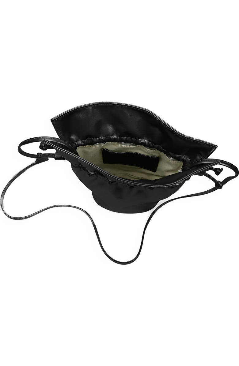 Mela Vegan Leather Bucket Bag, Alternate, color, Black
