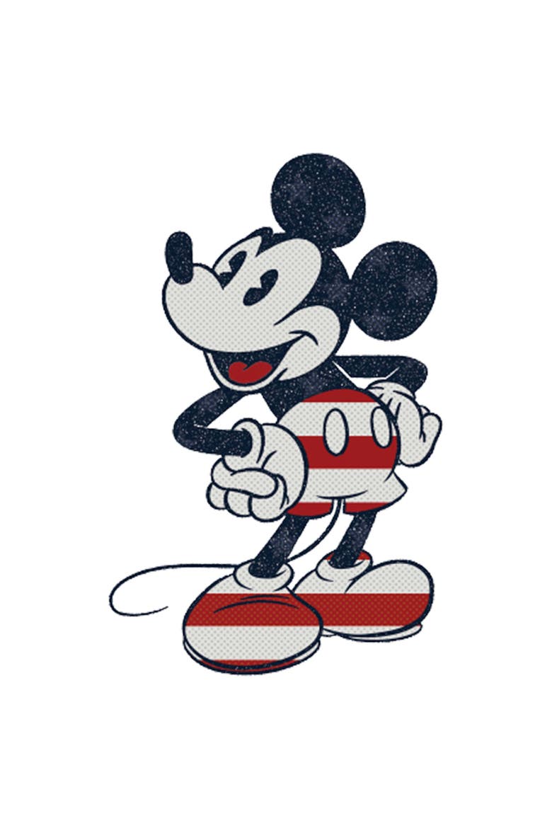 Men's Mickey & Friends Red Striped Mickey  Graphic T-Shirt, Alternate, color, White