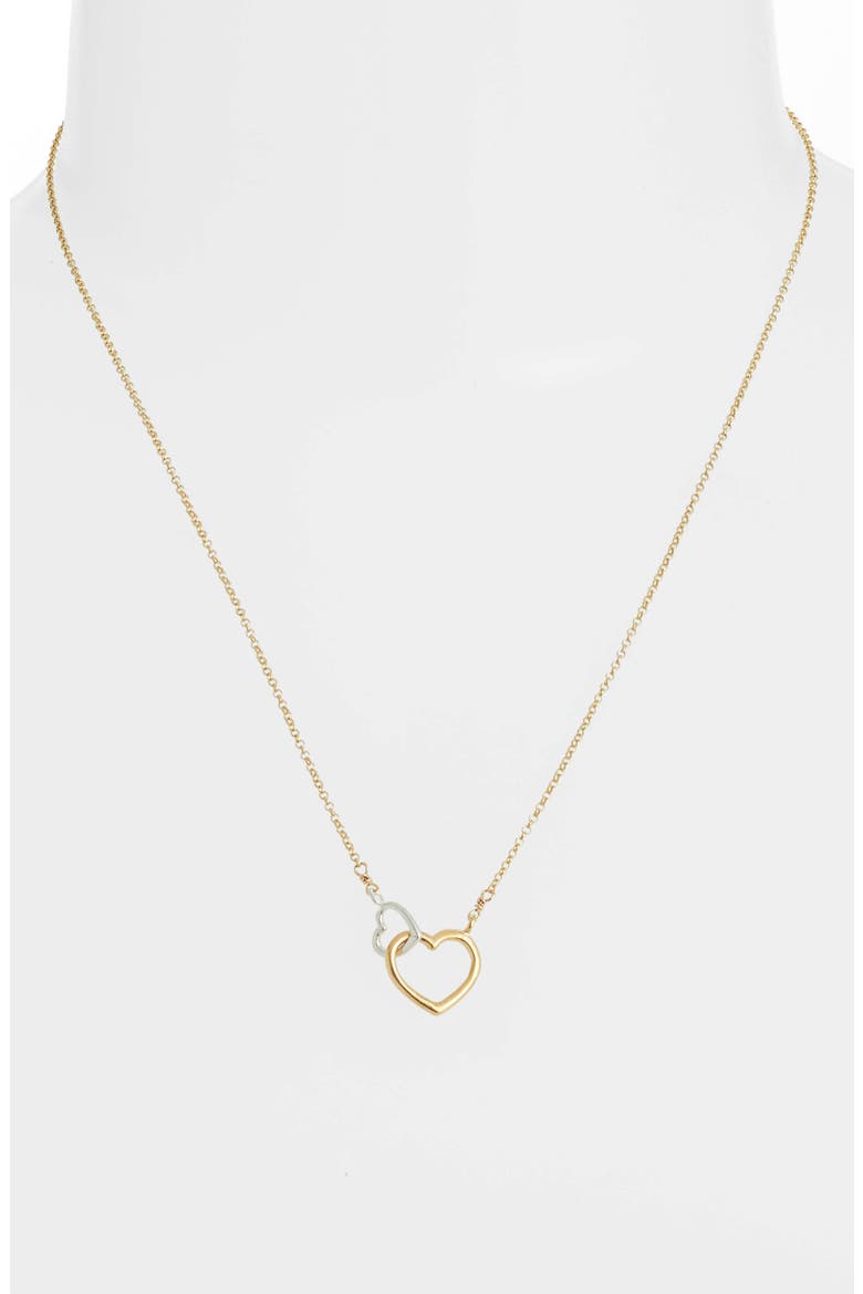 Mother + Daughter Linked Hearts Necklace, Alternate, color, GOLD