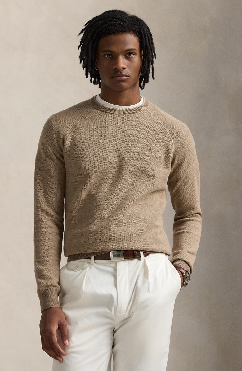 Polo Ralph Lauren Textured Cotton Crewneck Sweater, Alternate, color, 