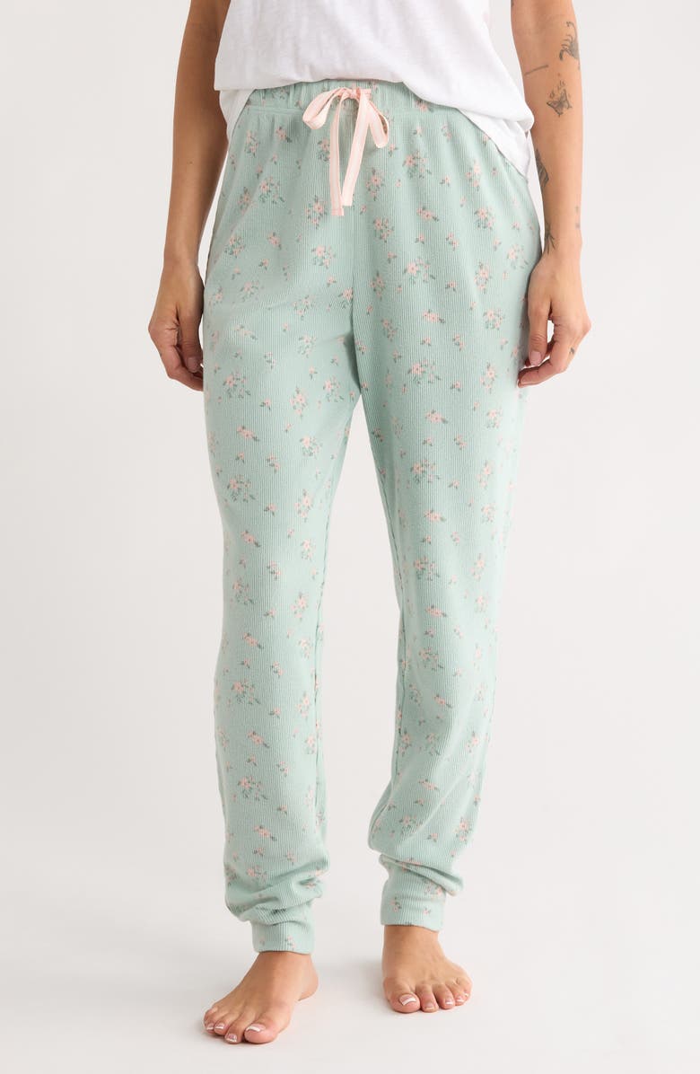 Honeydew Road Trip Pajama Joggers, Main, color, Ice Mint Ditsy