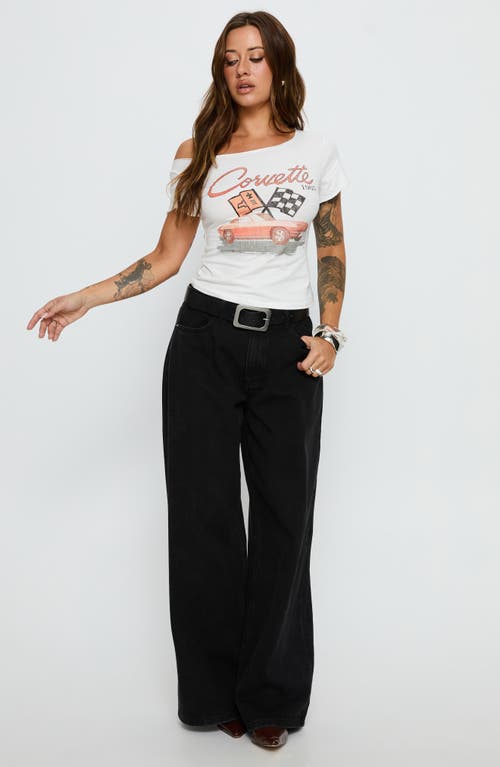 Princess Polly Corvette 1963 One Shoulder Graphic T-shirt In White