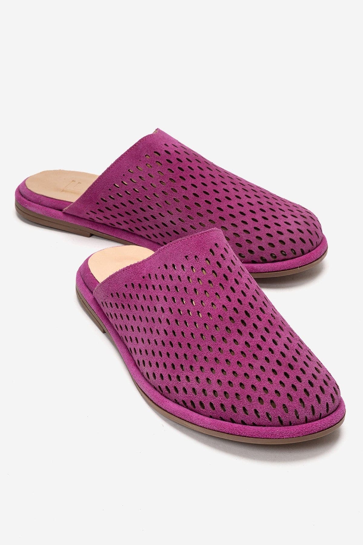 Melara Leather Slip On Mule, Main, color, Fuchsia Suede