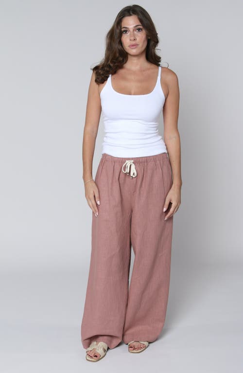 Leisure Lab Linen Palazzo Pant In Neutral
