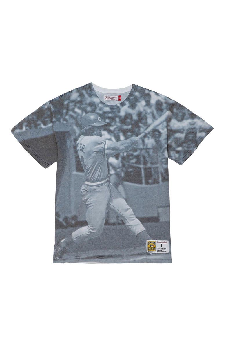 Mitchell & Ness Men's Mitchell & Ness Pete Rose Cincinnati Reds Cooperstown Collection Highlight Sublimated Player Graphic T-Shirt, Alternate, color, White