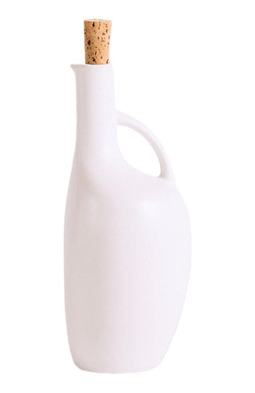 Gharyan Stoneware Olive Oil Bottle Canard in White  product