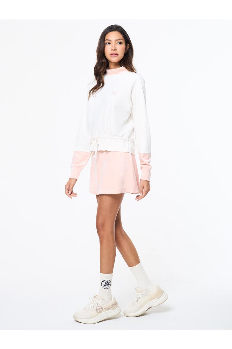 Lina Velour Top, Alternate, color, GARDENIA