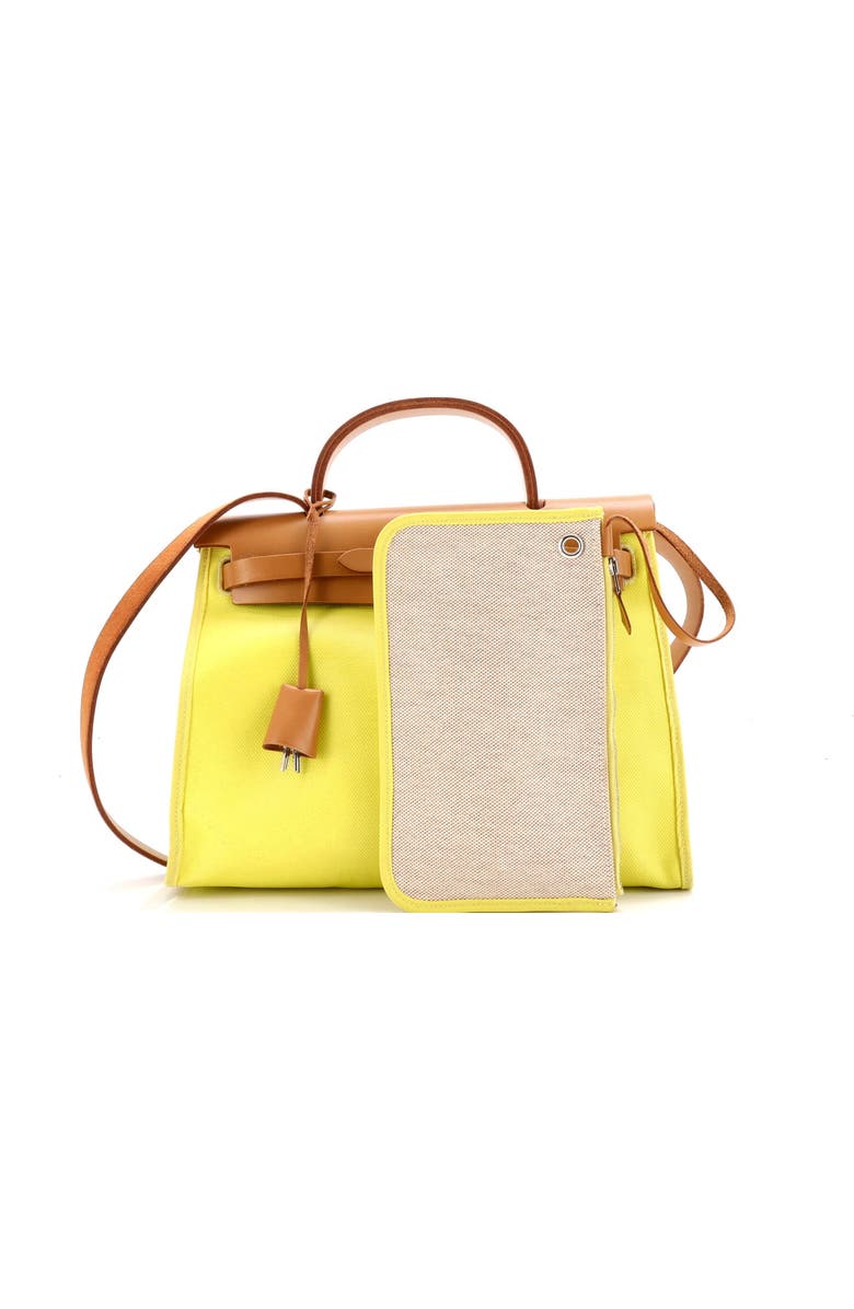 Pre-Owned Hermes Herbag Zip Berline Vache Canvas and Leather 31, Alternate, color, Jaune Citron