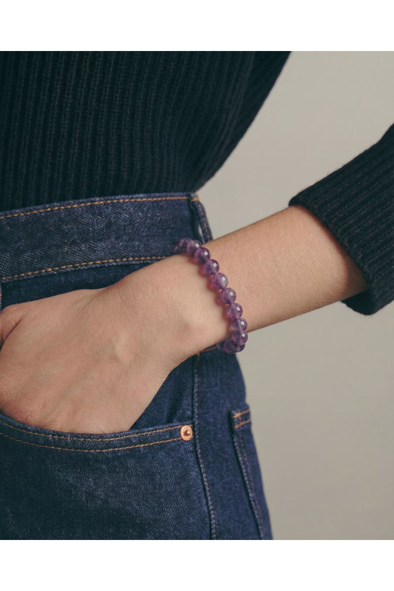 Manifest Calm Purple Crystal Beaded Bracelet, Alternate, color, Purple