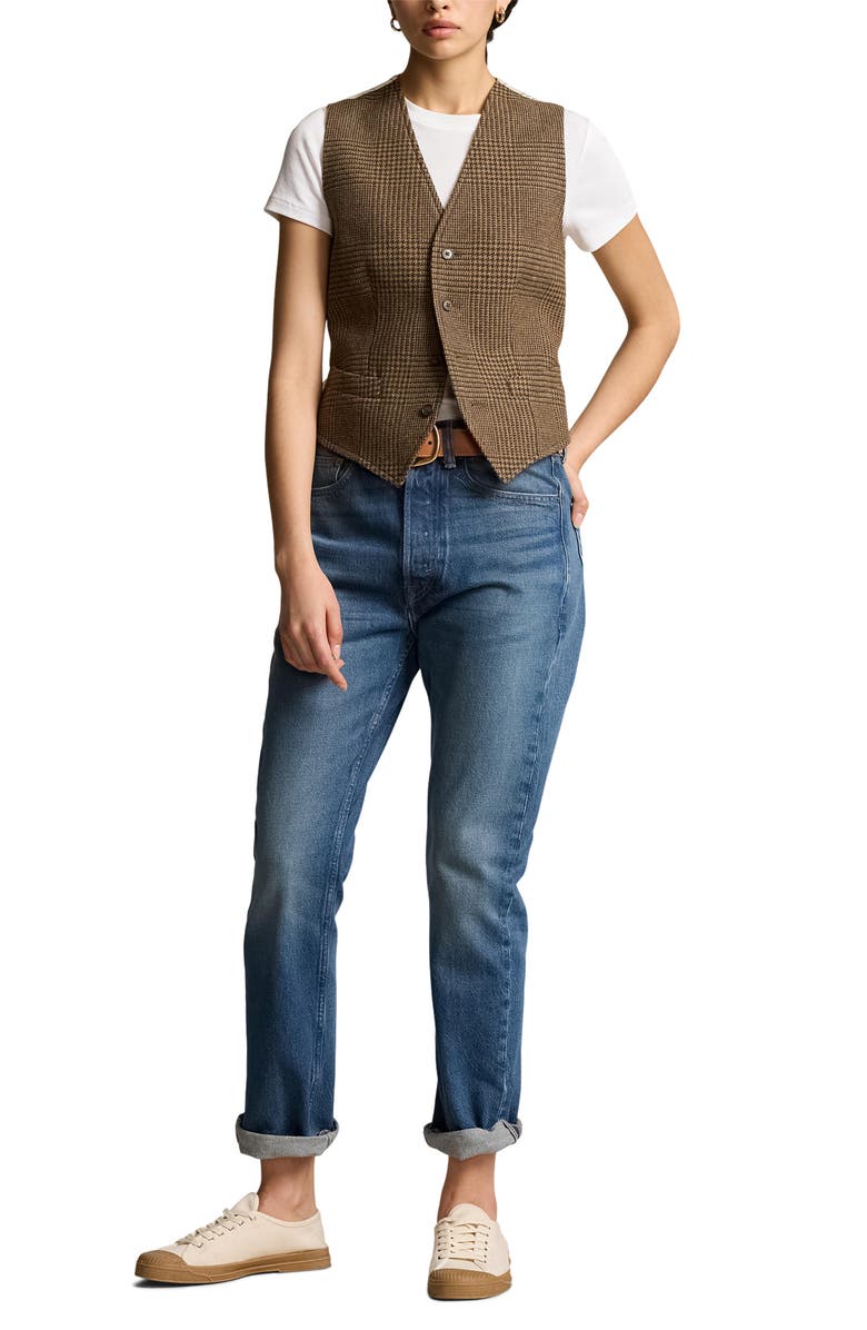 Polo Ralph Lauren Plaid Wool Blend Vest, Alternate, color, 